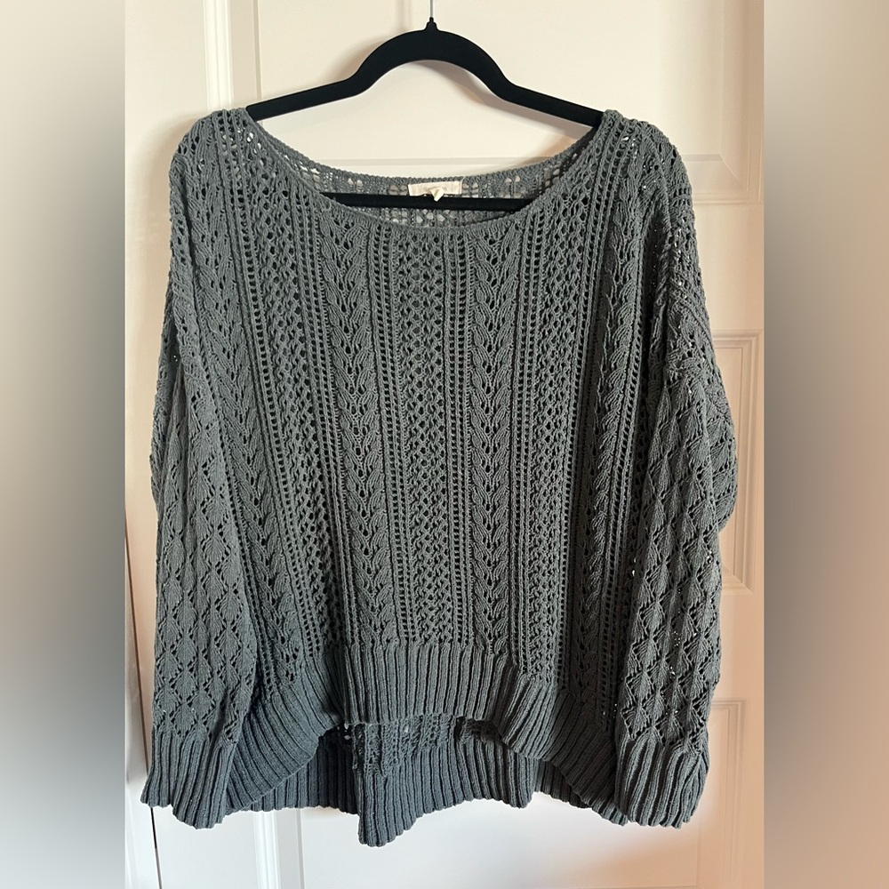 Maurice’s Open-Knit High-Low Crewneck Sweater